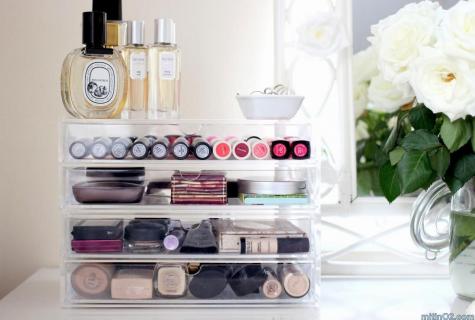 Councils for the correct storage of cosmetics